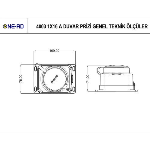Nead 1*16A Duvar Prizi