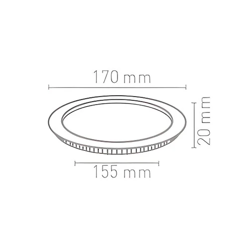 Voltek 12W Yuvarlak Sıva Altı Slim Led Panel Armatür 6500K