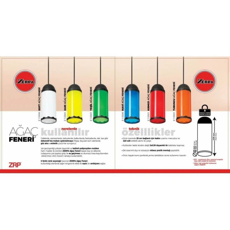 Zerpa 13302 Ağaç Feneri Plastik - Yeşil - Görsel 5