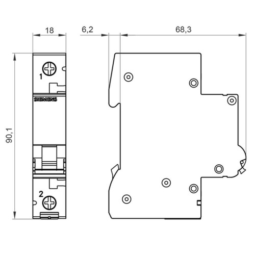 Siemens 1*63 W Otomat C Tipi 6Ka