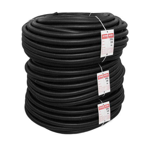 Zeybek 18 mm Spiral Boru Siyah (1 metre)