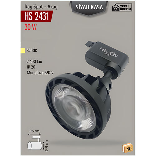 Helios HS 2431 30W Ray Spot Armatür - 3200K