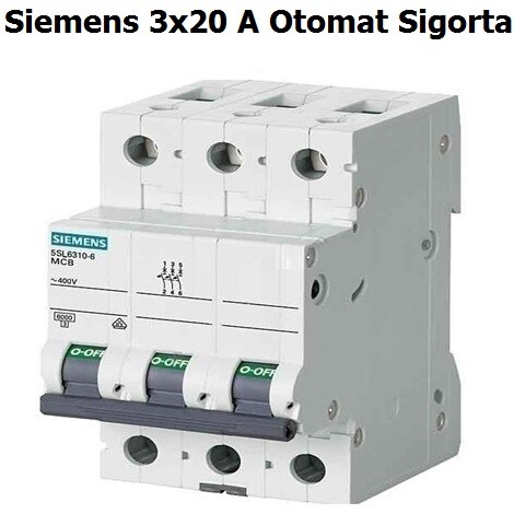 SIEMENS - Siemens 3*20 W Otomat C Tipi 6Ka