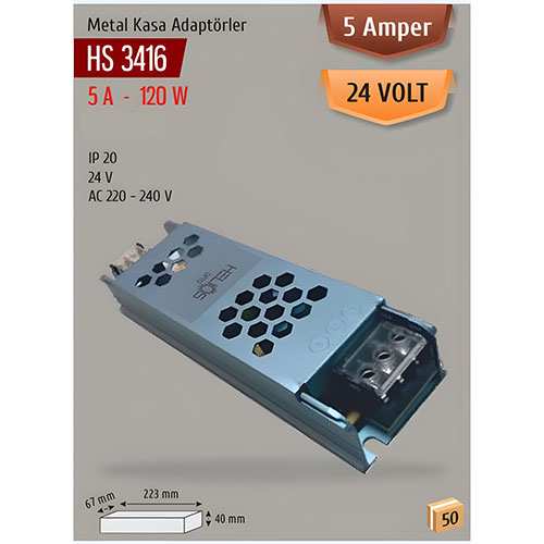 Helios 5 Amper AC-DC 24 Volt Trafo