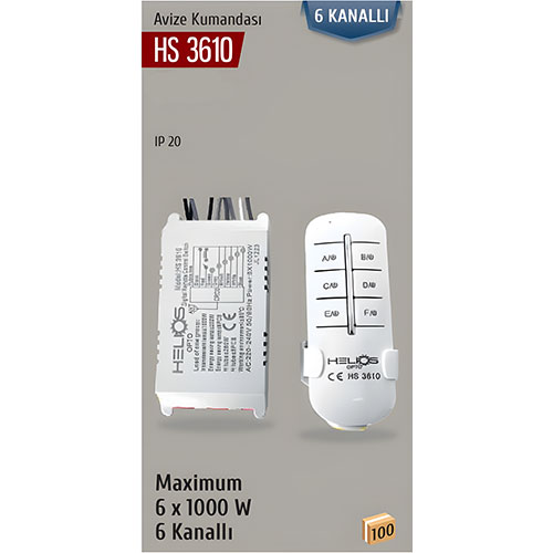 Helios 6X1000W Avize Kumandası