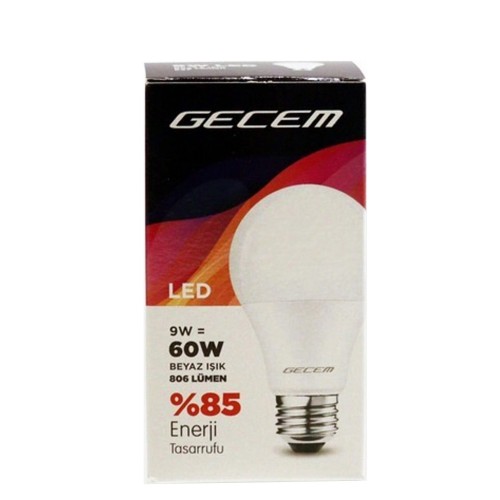 Gecem 9W Led Ampul Beyaz