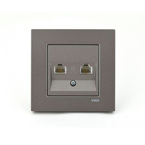 Viko Novella İkili Data Prizi / Jacksız Antrasit - Çerçevesiz