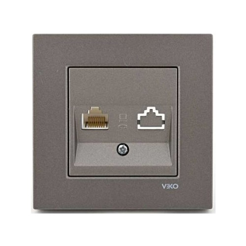 VIKO - Viko Novella Nümeris Telefon Prizi / RJ11 Antrasit - Çerçevesiz VIKO - Viko Novella Nümeris Telefon Prizi / RJ11 Antrasit - Çerçevesiz