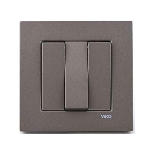 VIKO - Viko Novella Üçlü Anahtar Antrasit - Çerçevesiz VIKO - Viko Novella Üçlü Anahtar Antrasit - Çerçevesiz