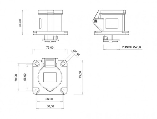 Bemis (Bc1-1403-2413) Cee Norm 3*16A Makina Priz Bemis (Bc1-1403-2413) Cee Norm 3*16A Makina Priz