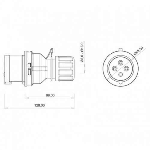 Bemis (Bc1-1504-2011) Cee Norm 4*16A Düz Fiş Bemis (Bc1-1504-2011) Cee Norm 4*16A Düz Fiş