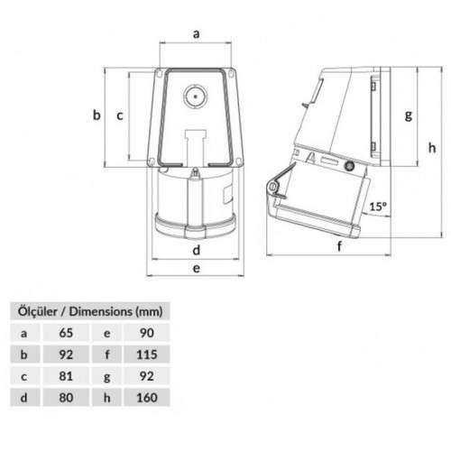 Bemis (Bc1-3505-2060) Cee Norm 5*32A Enversör 90 Eğik Duvar Fiş Bemis (Bc1-3505-2060) Cee Norm 5*32A Enversör 90 Eğik Duvar Fiş