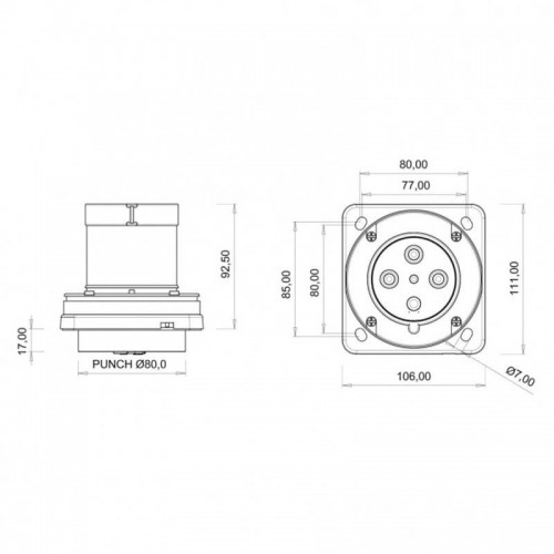 Bemis (Bc1-4504-2114) Cee Norm 4*63A Makina Fiş Bemis (Bc1-4504-2114) Cee Norm 4*63A Makina Fiş