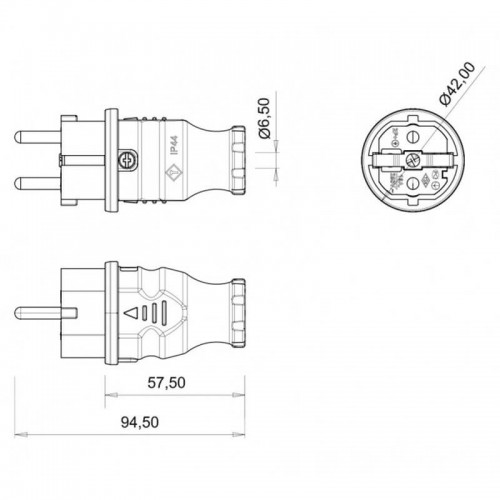 Bemis (Bk1-1402-2011) 1*16A Düz Fiş Bemis (Bk1-1402-2011) 1*16A Düz Fiş