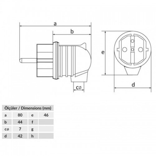 Bemis (Bk1-1402-2022) 1*16A Eğik Fiş