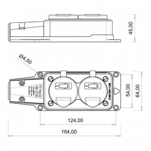 Bemis (Bk1-1402-3612) 1*16A İkili Grup Priz Bemis (Bk1-1402-3612) 1*16A İkili Grup Priz
