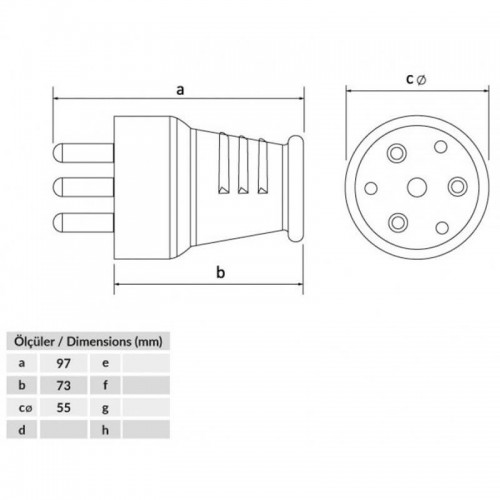 BYES BY10-300 3*25A Düz Fiş