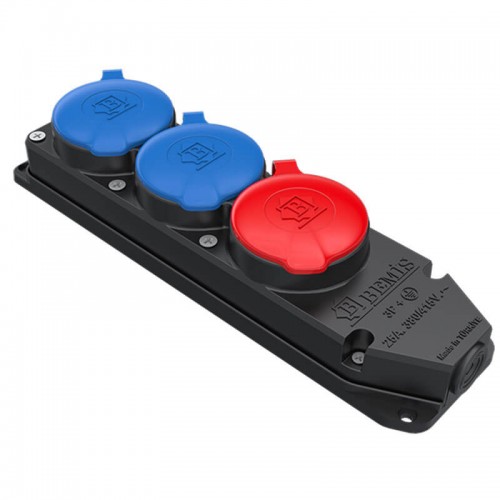 BEMIS - BYES BY10-310 3*25A 1 Adet 1*16A 2 Adet Üçlü Kauçuk Grup Priz BEMIS - BYES BY10-310 3*25A 1 Adet 1*16A 2 Adet Üçlü Kauçuk Grup Priz