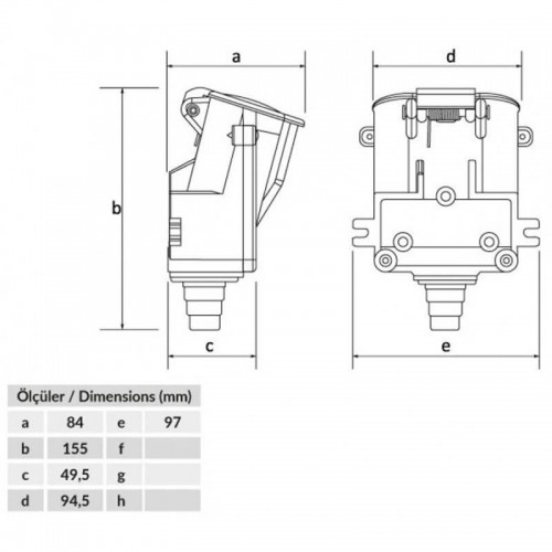 Bemis (By1-2504-2511) 25/40A Yassı Duvar Priz
