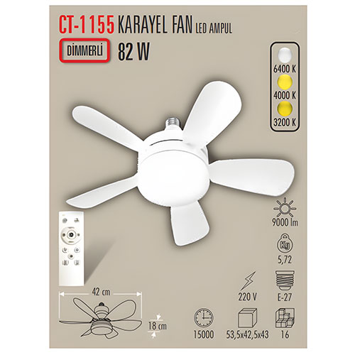 Cata Ct-1155 Karayel Fan Led Ampul