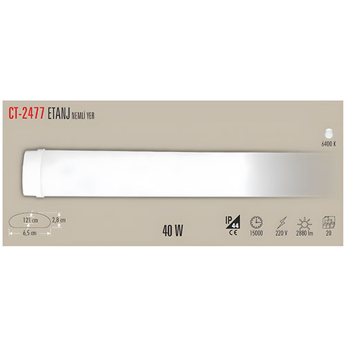 Cata Ct-2477 40W Led Etanj Armatür Beyaz Cata Ct-2477 40W Led Etanj Armatür Beyaz