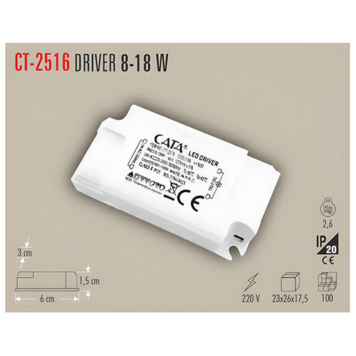 Cata Ct-2516 Slim ve Sıva Üstü Panel Driver 9-18 W