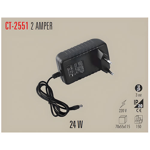 Cata Ct-2551 12 Volt 2 Amper Fişli Adaptör