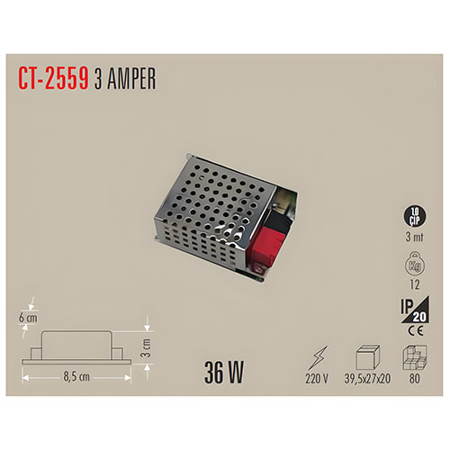 Cata Ct-2559 3 Amper 12V Led Trafo