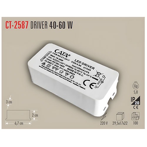 Cata Ct-2587 360 mA Jaklı Led Driver 36-60W