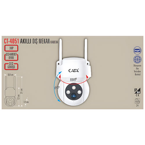 Cata Ct-4051 Akıllı Dış Mekan Kamera