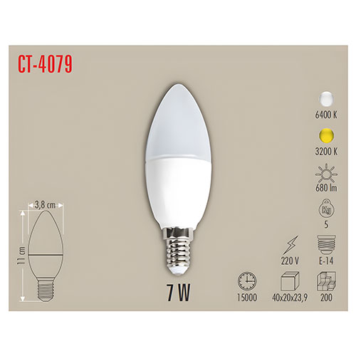 Cata Ct-4079 7W Ledli Buji Ampul / Günışığı
