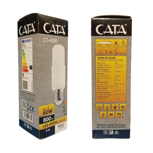 Cata Ct-4091 8W Led Ampul / E-27 / Beyaz