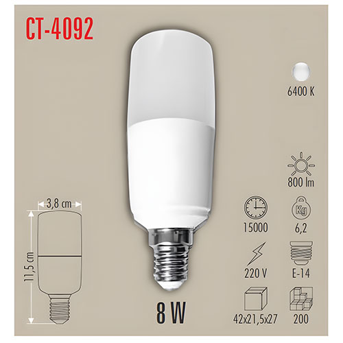 Cata Ct-4092 8W Led Ampul / E-14 / Beyaz