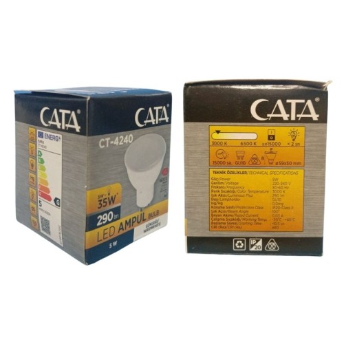 Cata Ct-4240 7W Led Gu10 Ampul /Günışığı Cata Ct-4240 7W Led Gu10 Ampul /Günışığı