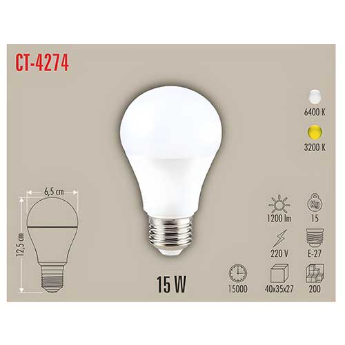 Cata Ct-4274 15W Led Ampul (E27) (Beyaz) Cata Ct-4274 15W Led Ampul (E27) (Beyaz)