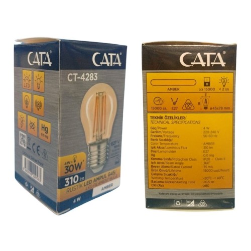 Cata Ct-4283 Rustik Led Top Ampul Amber