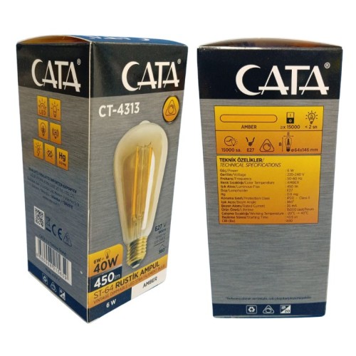 Cata Ct-4313 6W Rustik Led Ampul Amber - Dimmerli