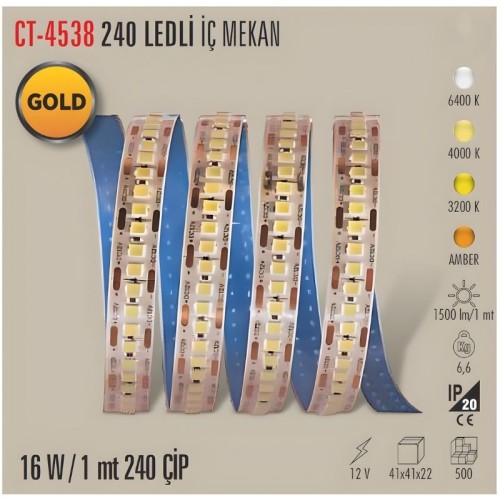 Cata Ct-4538 240 Çipli Şerit Led İç Mekan Günışığı