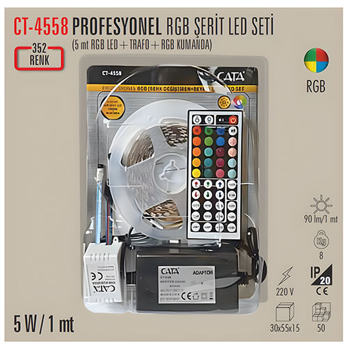 Cata Ct-4558 RGB Şerit Led Seti (352 Renk) Cata Ct-4558 RGB Şerit Led Seti (352 Renk)