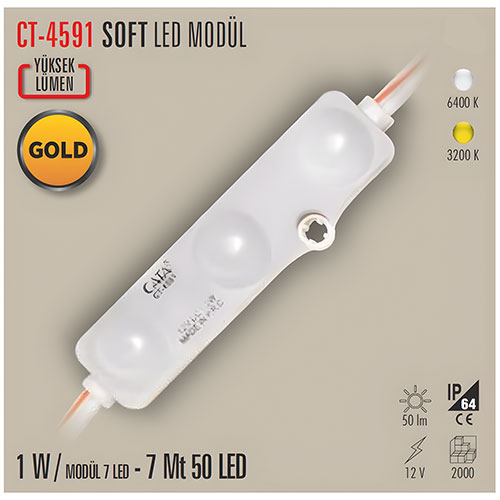 Cata Ct-4591 1.2W-3 Lü Modül Led Beyaz