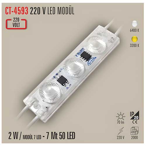 Cata Ct-4593G 220V Modül Led (Günışığı)