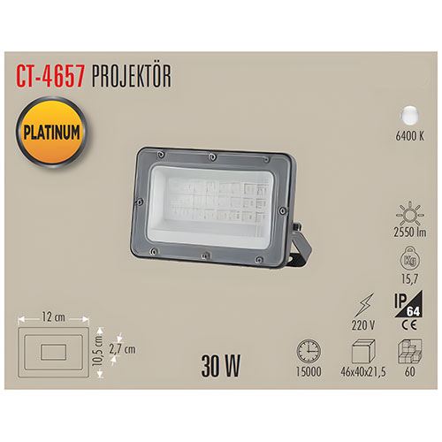 Cata Ct-4657 30W Platinum Led Projektör Beyaz Cata Ct-4657 30W Platinum Led Projektör Beyaz