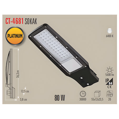 Cata Ct-4681 70W Led Sokak Armatürü / Beyaz - Görsel 4