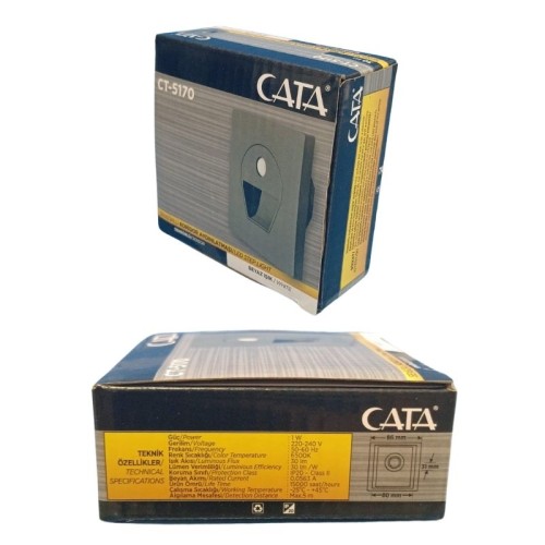 Cata Ct-5170 1W Sensörlü Ledli Koridor Armatür Siyah Kasa - Beyaz Cata Ct-5170 1W Sensörlü Ledli Koridor Armatür Siyah Kasa - Beyaz