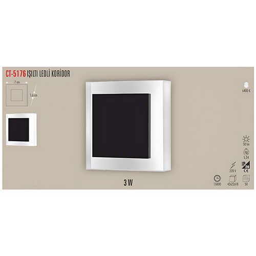 Cata Ct-5176 3 Ledli Koridor Armatürü / Beyaz Cata Ct-5176 3 Ledli Koridor Armatürü / Beyaz