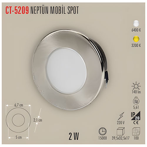 Cata Ct-5209 1W Cob Ledli Mobil Spot / Beyaz Cata Ct-5209 1W Cob Ledli Mobil Spot / Beyaz