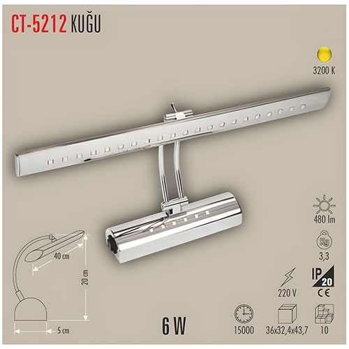 Cata Ct-5212 6W Led Aplik / Beyaz Cata Ct-5212 6W Led Aplik / Beyaz