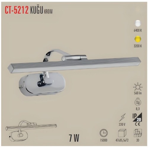 Cata Ct-5212 7W Led Aplik / Beyaz