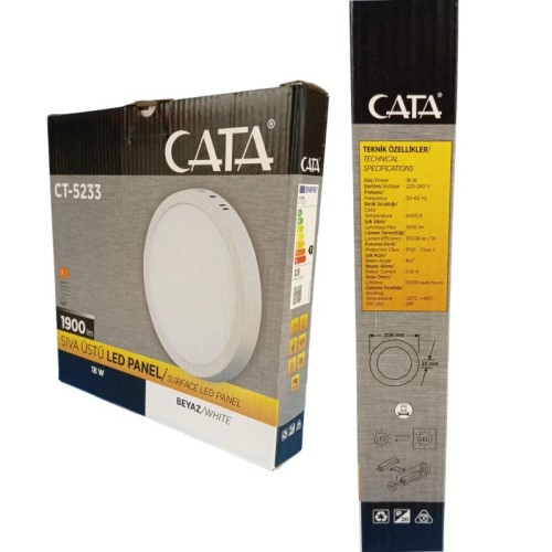 Cata Ct-5233 18W Sıva Üstü Led Armatür / Beyaz