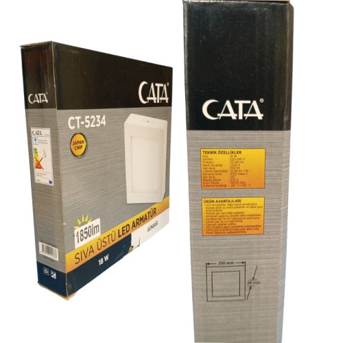 Cata Ct-5234 Eco 18W Panel Led Kare Armatür / Günışığı Cata Ct-5234 Eco 18W Panel Led Kare Armatür / Günışığı